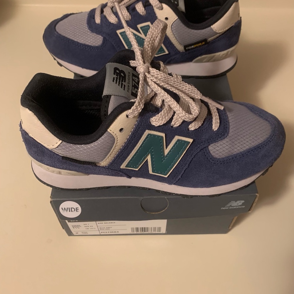 New Balance Kids' Navy and White Sneakers